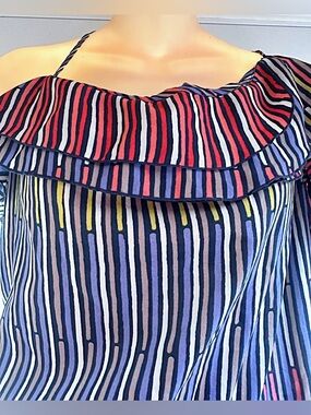GAP Multicolor Striped Ruffle Sundress